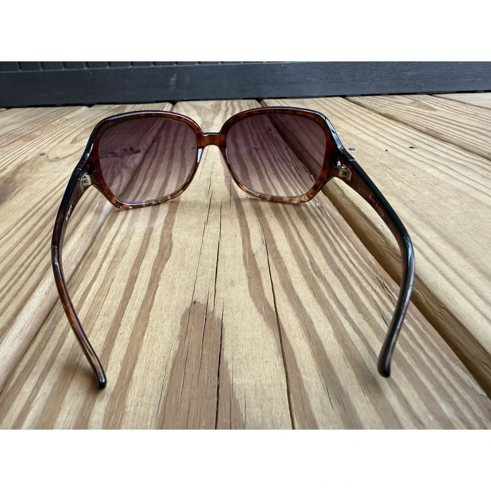 Vintage Y2K Tortoise Shell Sunglasses Oversized Square Purple Tint Lens